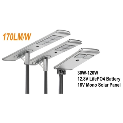 높은 루멘 도로를 위한 태양 강화된 옥외 가로등 170lm/w 60W SMD IP65